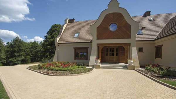 Semmelrock Castello antico Kombi térkő - Homok-sárga, antikolt